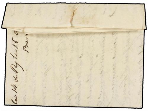 ✉ AFRICA. 1761. CEUTA a FRANCIA. Carta completa con texto ci