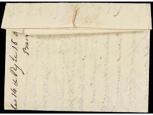 ✉ AFRICA. 1761. CEUTA a FRANCIA. Carta completa con texto ci