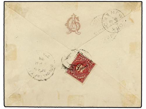 ✉ CUBA. 1891 (5 Abril). HABANA a NEW YORK circulada con sell