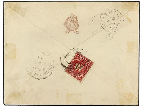 ✉ CUBA. 1891 (5 Abril). HABANA a NEW YORK circulada con sell
