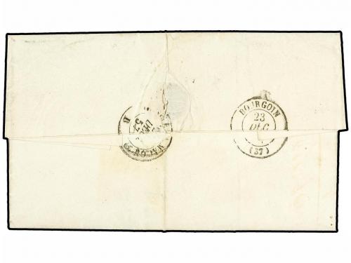 ✉ ITALIA ANTIGUOS ESTADOS: CERDEÑA. 1857. YENNE (Savoie) a B