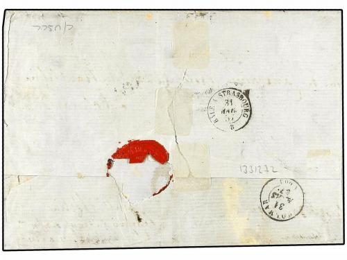 ✉ SUIZA. 1857 (March 31st). Cover from Basel to Colmar, fran