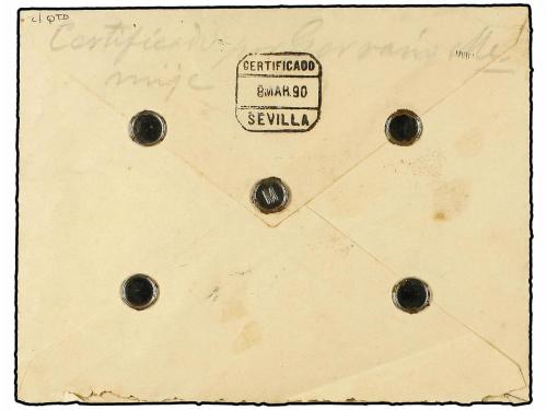 ✉ FILIPINAS. 1890. FILIPINAS a SEVILLA. Sobre circulado por 