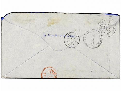 ✉ BOLIVIA. 1877. LA CHIMBA (Bolivia) to FRANCE. CORREOS DE L