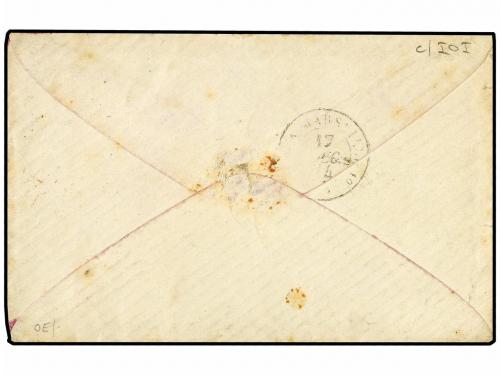 ✉ RUSIA. 1874 (Dec). Mourning envelope from Kovno to Algeria