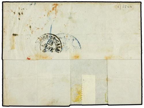 ✉ FRANCIA. 1852 (Jan 23). Cover to HAVANA (Cuba), opened for