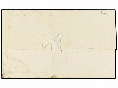 ✉ MEXICO. Sc. 7, 9a. 1861. 1r. black on green and vertically