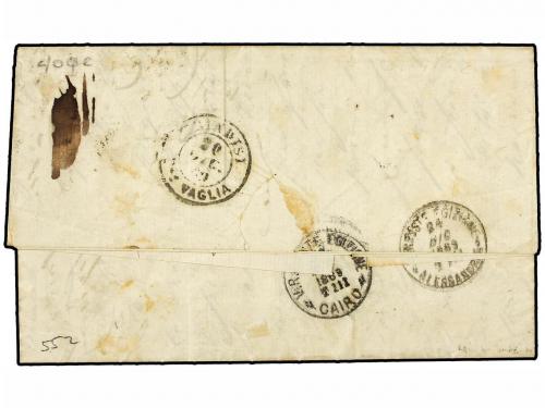 ✉ EGIPTO. 1869 (19 Dec.). Entire letter from MILAN to CAIRO 