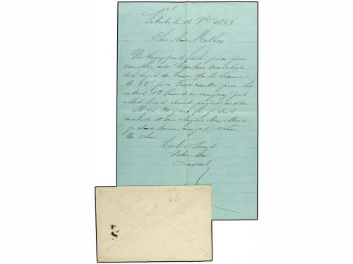 ✉ ITALIA. 1869 (Oct. 16). Stampless cover and complete origi