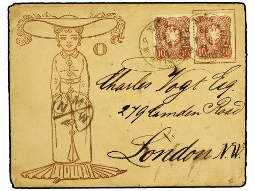 ✉ ALEMANIA. 1879 (Jan 9). Printed envelope with illustration
