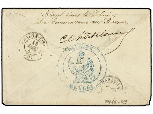 ✉ REUNION. Ce. 3. 1868 (Nov 10). Small envelope to CHALONS S