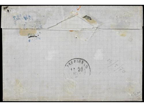 ✉ ESPAÑA. Ed. 113 (4). 1870. S. FELIU DE GUIXOLS a FRANCIA. 