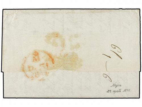 ✉ MEXICO. 1841 (28 Agosto). MÉXICO a MADRID. Marca ISLAS DE/
