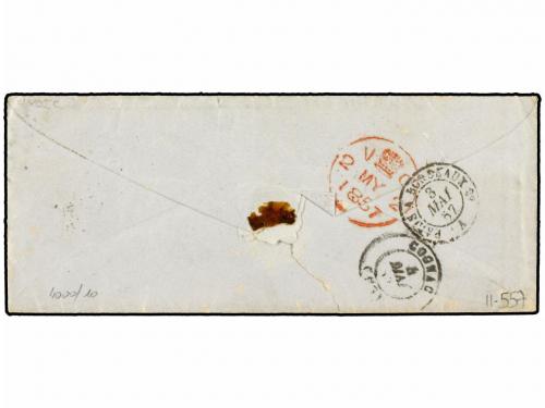 ✉ TAHITI. 1857 (Jan. 4). Envelope and long letter written fr