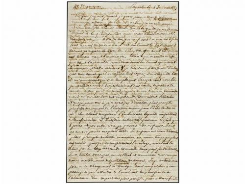 ✉ TAHITI. 1857 (Jan. 4). Envelope and long letter written fr