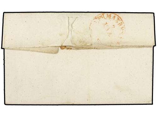 ✉ ESPAÑA. Ed. 1. 1850. ZARAGOZA a MANRESA. 6 cuartos negro, 