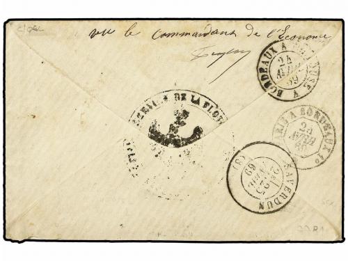 ✉ MARTINICA. 1869 (9 Abril). Sobre matasellado en la escala 