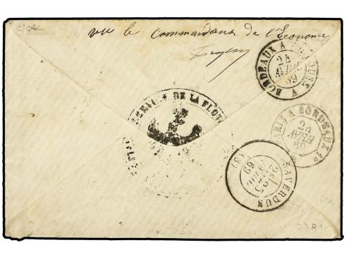 ✉ MARTINICA. 1869 (9 Abril). Sobre matasellado en la escala 