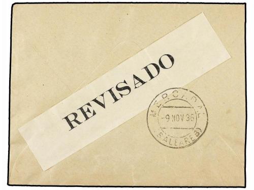 ✉ ESPAÑA GUERRA CIVIL. 1936. MERCADAL a BARCELONA. 30 cts. r