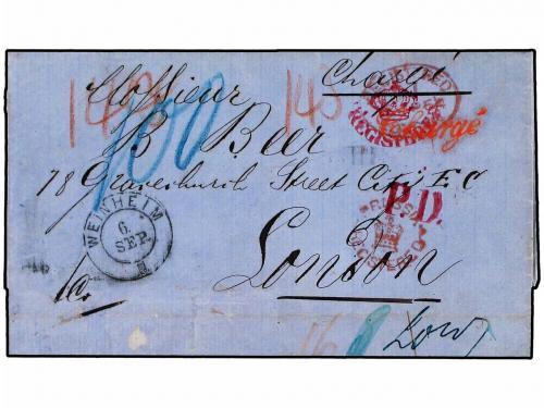 ✉ ALEMANIA ANTIGUOS ESTADOS: PRUSIA. Ed. . 1864(Sept 6). Reg