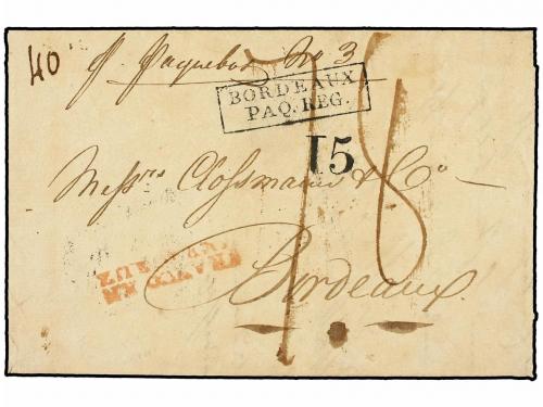 ✉ MEXICO. 1830. VERACRUZ a BORDEAUX. Marca FRANCO EN/VERACRU