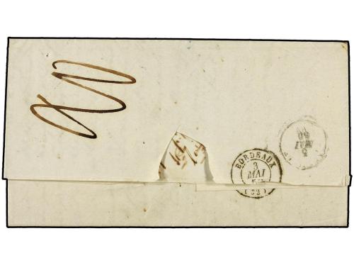 ✉ REUNION. 1850 (Feb. 18). Entire letter to MARSEILLE endors