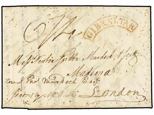 ✉ GIBRALTAR. 1808. GIBRALTAR to MADEIRA. Entire letter sent 