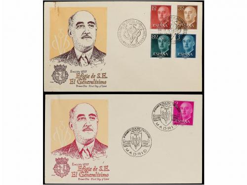 ✉ ESPAÑA. Ed. 1143/63. FRANCO. Serie completa en seis sobres