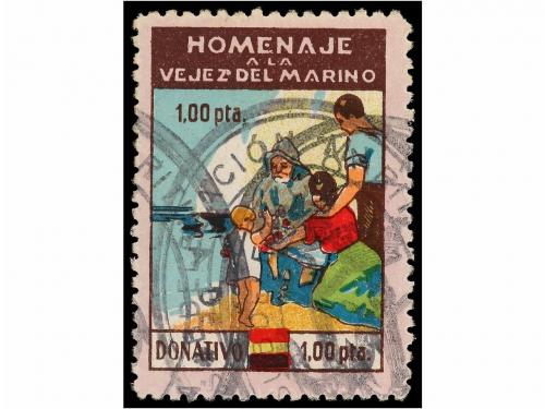 ESPAÑA GUERRA CIVIL. BALEARES. 1 pta. multicolor. Homenaje a