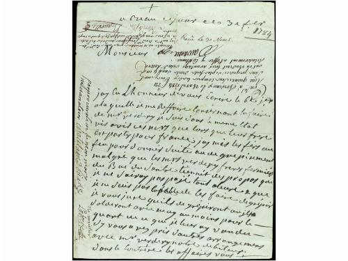 ✉ FRANCIA. 1784. Sobre con el texto completo circulado a BOR