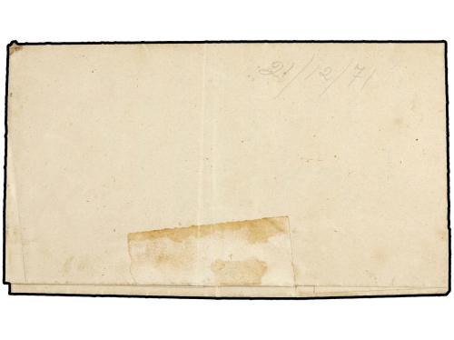 ✉ ESPAÑA. Ed. 107F. 1871. INFIESTO a SALAS. 50 mils. azul FA