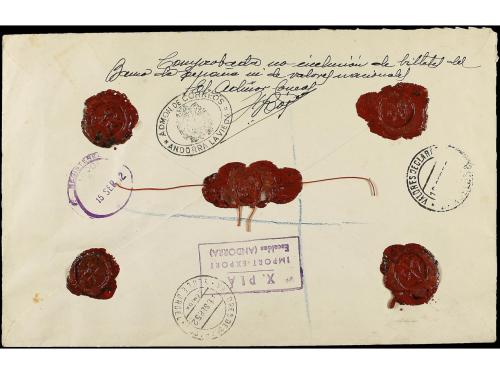 ✉ COLONIAS ESPAÑOLAS: ANDORRA. Ed. 52, 54 (3), 57 (3). 1952.