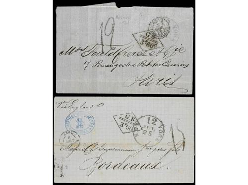 ✉ CUBA. Ed. (3). 1870-72. 3 CARTAS circuladas de LA HABANA a