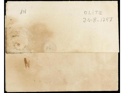 ✉ ESPAÑA: PREFILATELIA. 1797. OLITE a RONCAL. Marca lineal N