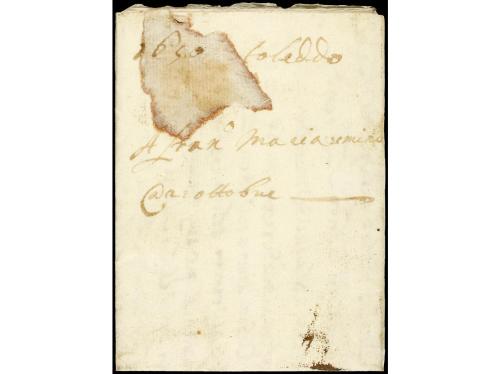 ✉ ESPAÑA: PREFILATELIA. 1650. TOLEDO a MADRID. Carta complet