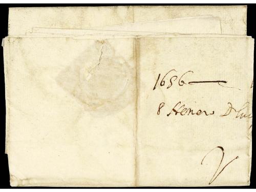 ✉ ESPAÑA: PREFILATELIA. 1656. VALLADOLID a MADRID. Carta com