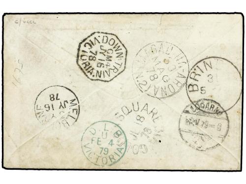 ✉ AUSTRALIA. 1878 (May 28). Small envelope to Bendigo (Victo