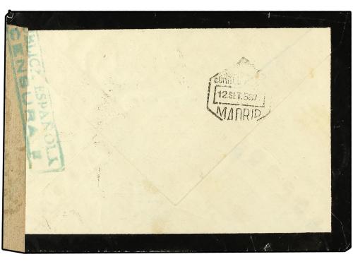 ✉ ESPAÑA. 1938. MADRID a ALEMANIA. Precioso franqueo multico