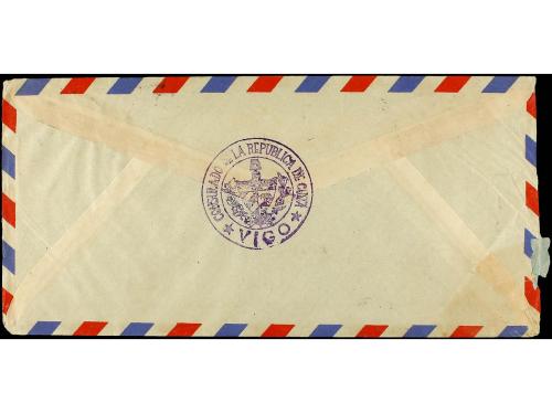 ✉ ESPAÑA. Ed. 1058(5). 1954. VIGO a LA HABANA. Correo Diplom