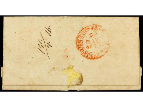 ✉ ESPAÑA: PREFILATELIA. 1843 (28-Mayo). OLOT a BARCELONA. Ma