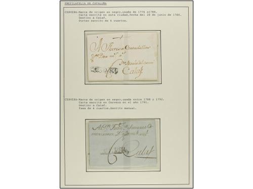 ✉ ESPAÑA: PREFILATELIA. 1766 a 1867. CERVERA. Colección de 1
