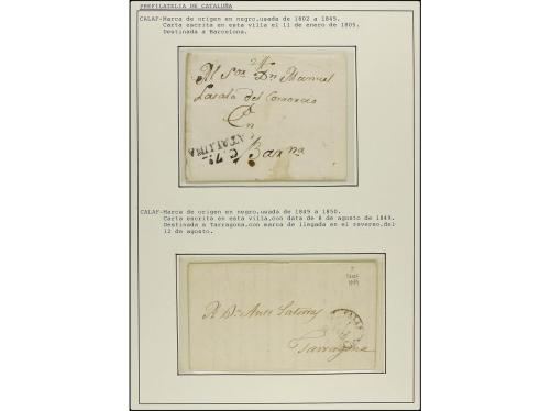 ✉ ESPAÑA: PREFILATELIA. 1778-1849. CALAF. Colección de 4 car