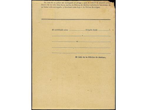 ✉ ESPAÑA. Ed. 217. 1898. VALORES DECLARADOS. AVISO DE RECIBO
