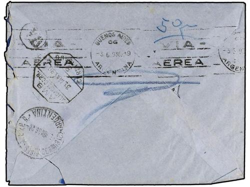 ✉ ESPAÑA. Ed. 674, 681, 688. 1936 (30 Mayo). MADRID a BUENOS
