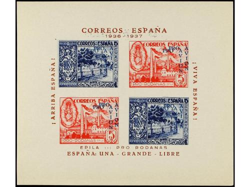 ESPAÑA: VIÑETAS. EPILA. 5 cts. azul + rosa + rosa + azul. 2 