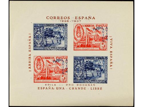 ESPAÑA: VIÑETAS. EPILA. 5 cts. azul + rosa + rosa + azul. 2 
