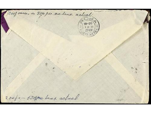 ✉ ESPAÑA GUERRA CIVIL. 1937. PALMA a SUIZA. 25 cts. 50 cts. 