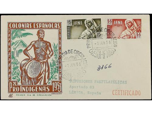 ✉ COLONIAS ESPAÑOLAS: IFNI. Ed. 44, 60, 95, 96. 1953. Sobre 