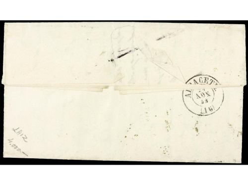 ✉ ESPAÑA. Ed. 48. 1859. VILLAROBLEDO a ALBACETE. 4 cuartos r