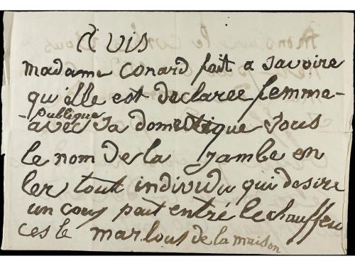 ✉ FRANCIA. (1863 CA.). ANONIMO. Carta y texto circulado si s
